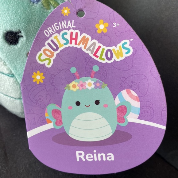 Squishmallows 3.5 inch Easter 2024 CLIP ON Reina The Butterfly With Flowers NEW - Picture 4 of 9